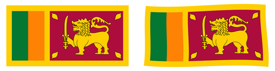 Democratic Socialist Republic of Sri Lanka flag. Simple and slightly waving version.