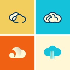 Cloud Set Idea Abstract Creative Modern Icon Logo Design Template Element Vector