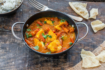Fish Mappas - Kerala style coconut fish curry with rice. It's a popular dish in southern Indian...