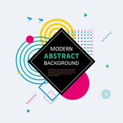 Fototapeta na wymiar Modern abstract geometric pattern colorful design with badge. EPS 10 Vector. Use for background, template, cover, poster, decorated, brochure, flyer.