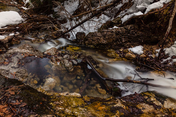 mountain stream in winter