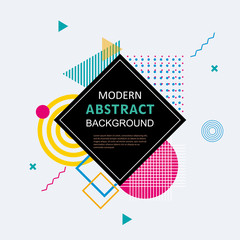 Modern abstract geometric pattern colorful design with badge.  EPS 10 Vector. Use for background, template, cover, poster, decorated, brochure, flyer.