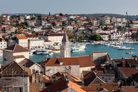 Trogir, a historic town on the Adriatic coast of Croatia. The town's center is a UNESCO World Heritage Site for its Venetian architecture.