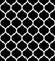 Vector seamless texture. Modern geometric background. Repeating pattern with curly tiles.