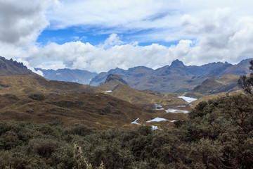 panoramic landscape of cajas national park, ecuador