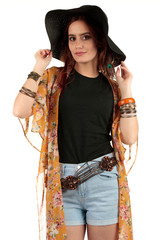 Blank t-shirt mock-up - Hippy festival ready for your design