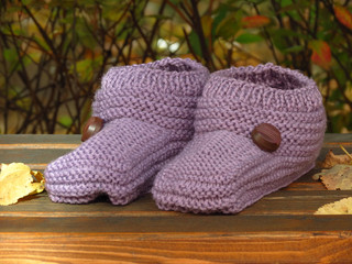 вязаные тапочки