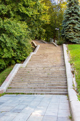 Fototapeta na wymiar Stairs going up in Mariinsky Park, Kiev_