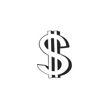 Dollar symbol sketch icon isolated on white background. Hand drawn dollar symbol icon. Vector illustration.