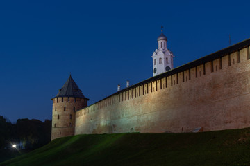 Veliky Novgorod,Russia.Novgorod Kremlin. Metropolitan Tower and Chapel