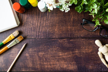 Copyspace of designer and artist working desktop.