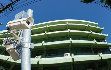 cctv installed on pole outdoor