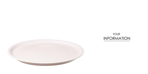 White dish empty pattern on white background isolation