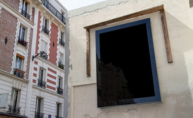 Outdoor billboard on grunge wall advertisement mockup