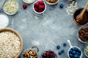 Ingredients for homemade granola