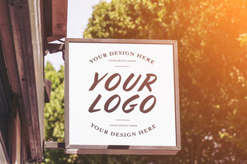 Store brand sign mockup
