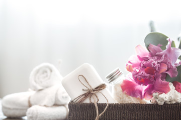 Spa items with orchid