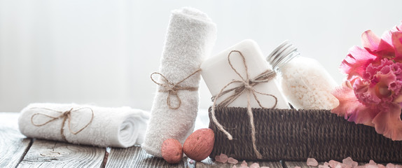 Spa items with orchid