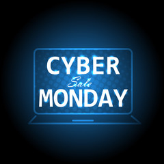 Cyber monday sale poster vector design illustration