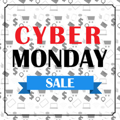Cyber monday sale poster vector design illustration