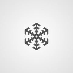 Vector isolated snowflake icon. Logo for your design