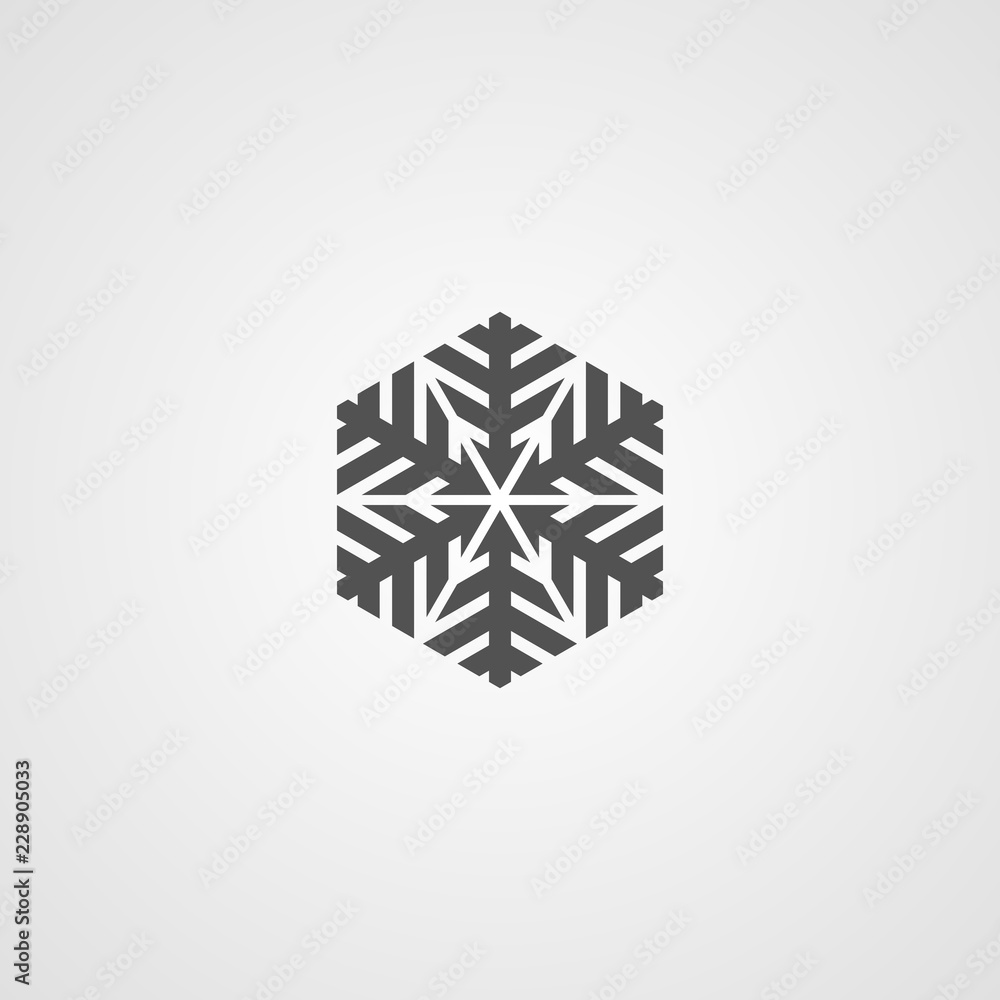 Poster Vector isolated snowflake icon. Logo for your design