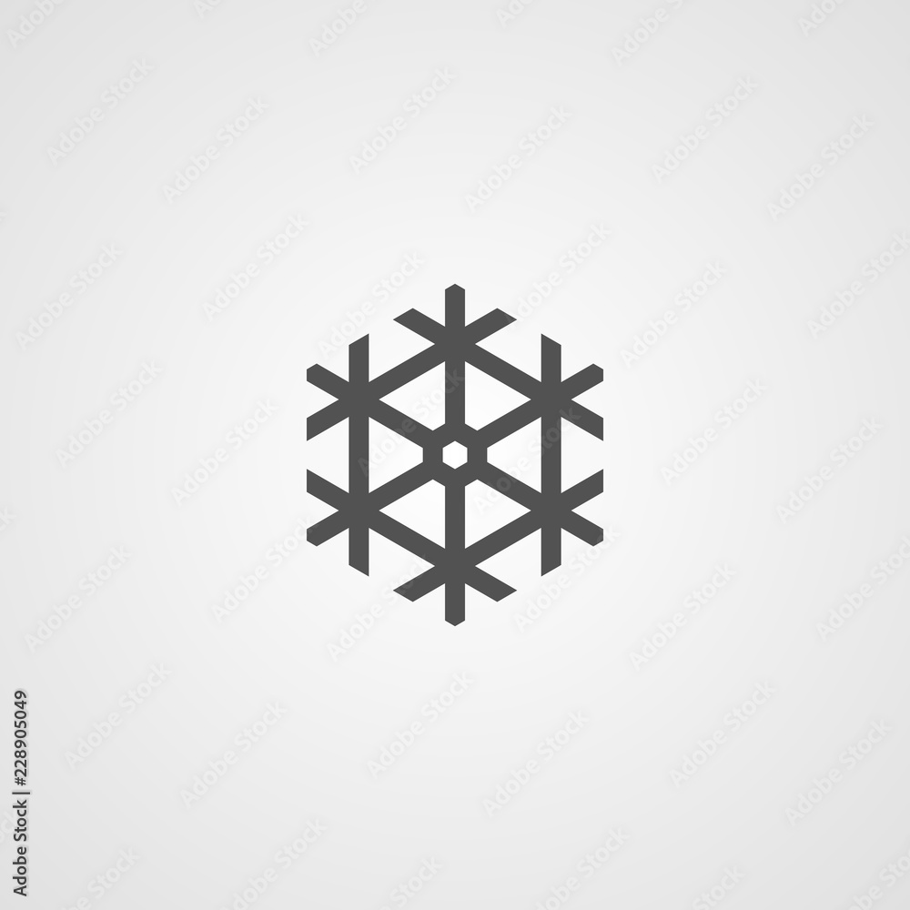 Poster Vector isolated snowflake icon. Logo for your design