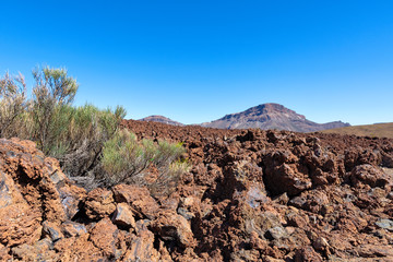 volcanic landscape of mountains