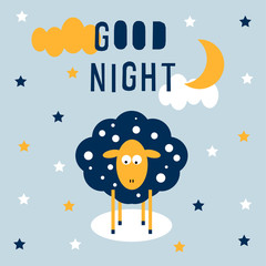 Abstract cute lamb card background. Abstract seep pattern for design childish card, kid birthday party invitation, store season sale, art workshop, t shirt, bag print  etc.