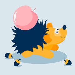 Abstract cute hadgehog card background. Abstract hadgehog pattern for design childish card, kid birthday party invitation, store season sale, art workshop, t shirt, bag print  etc.