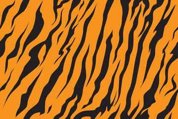 Wall murals Animals skin Print stripe animals jungle tiger fur texture pattern seamless repeating orange yellow black