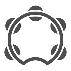 Tambourine glyph icon, musical and instrument, drum sign, vector graphics, a solid pattern on a white background.