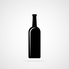 Bottle of wine icon. Vector illustration.
