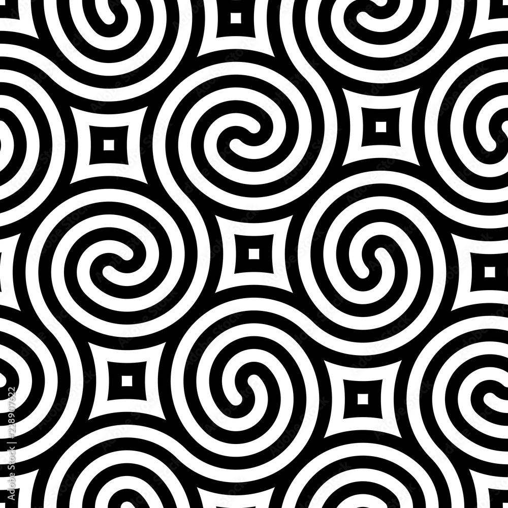 Poster Vector geometric pattern. Seamless braided linear pattern.