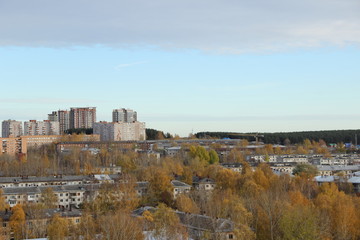 Obraz premium panoramic view of autumn city