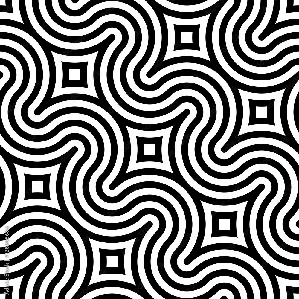 Aufkleber Vector geometric pattern. Seamless braided linear pattern.
