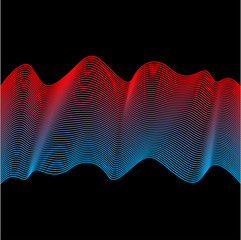Smooth flexible curved lines isolated on dark background for use in design for modern party poster, carnival card, shop seasonal sale advertising, bag print etc.