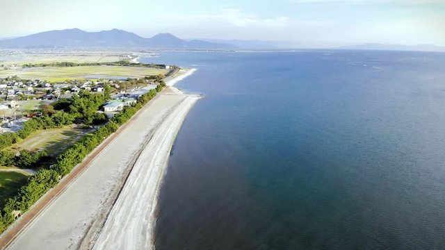 熊本　岱明町の浜辺の風景