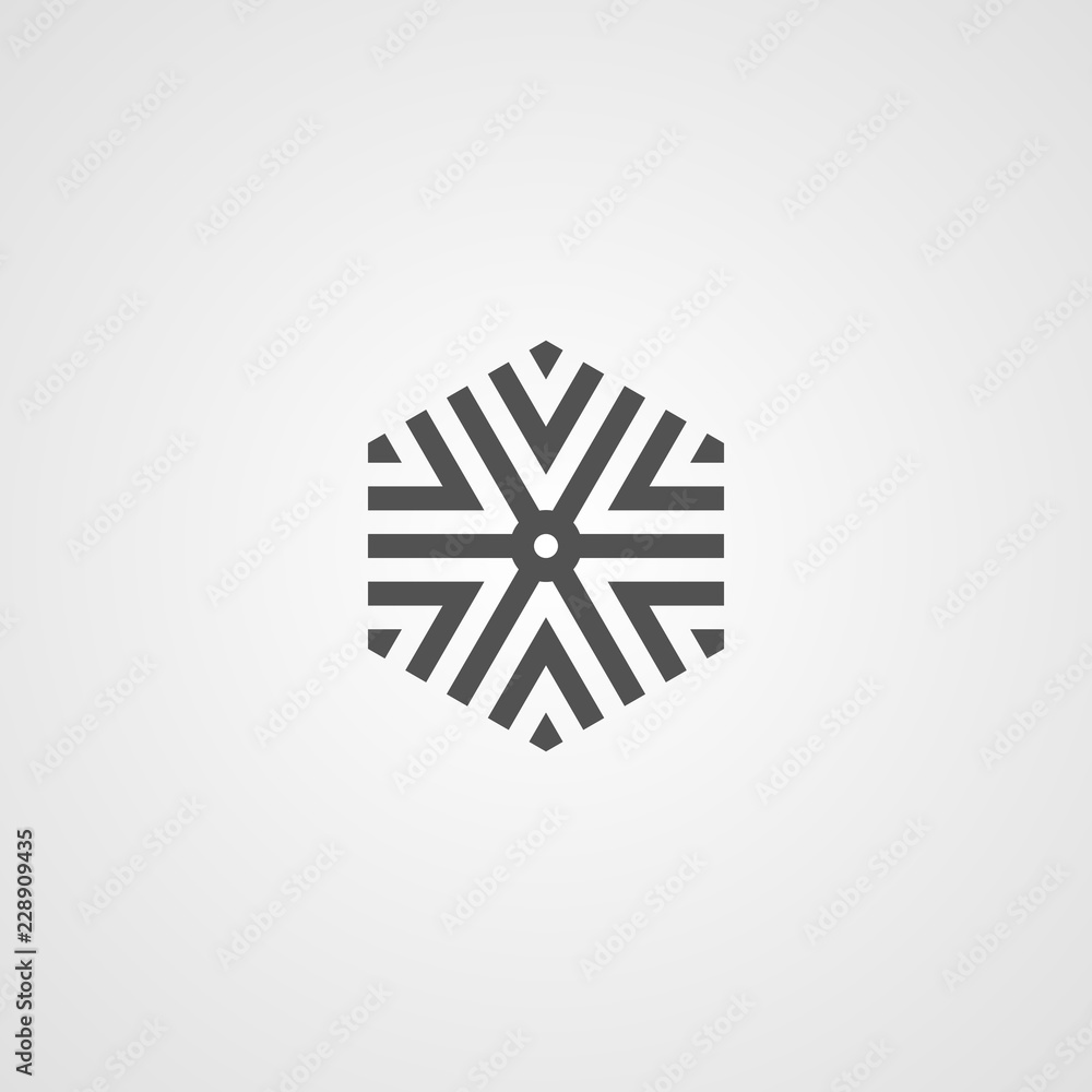 Poster Vector isolated snowflake icon. Logo for your design