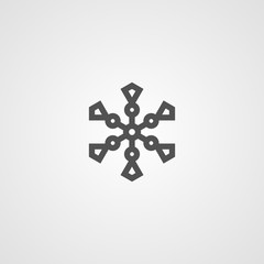 Vector isolated snowflake icon. Logo for your design