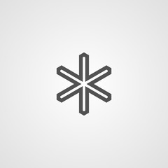 Vector isolated snowflake icon. Logo for your design