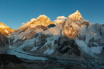 Everest sunset. Top view from Kala Patthar Elevation 5644 m (18,519 ft)