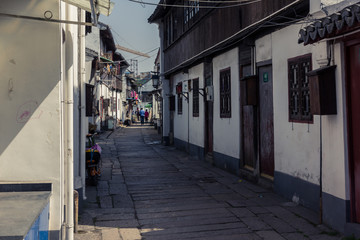 Typical street in Zhujiajiao, illustrative of rural China
