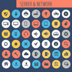 Big Computer Networks icon set, trendy line icons collection