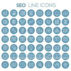 Big SEO icon set, trendy line icons collection