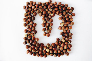 Peeled hazelnuts isolated