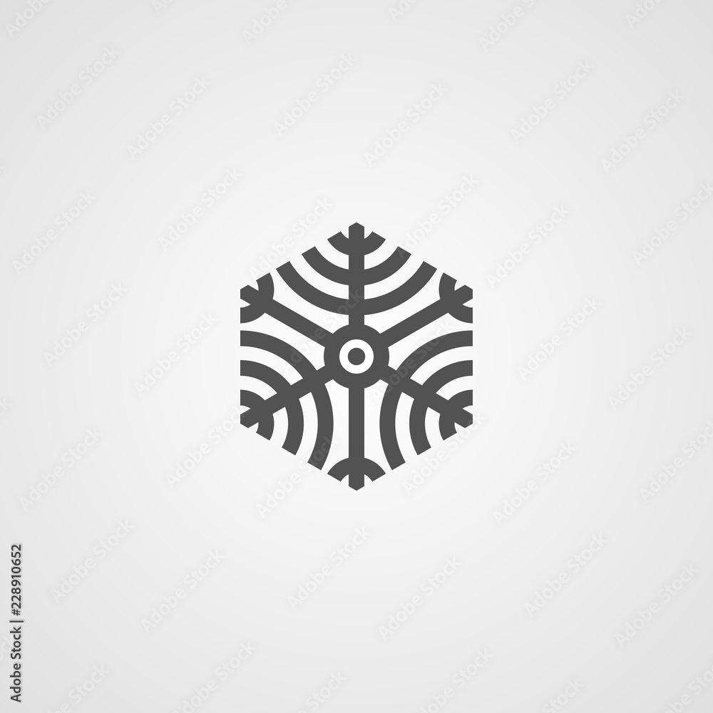Poster vector isolated snowflake icon. logo for your design