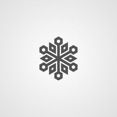Vector isolated snowflake icon. Logo for your design