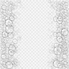 Abstract foam, water bubbles, isolated on light background