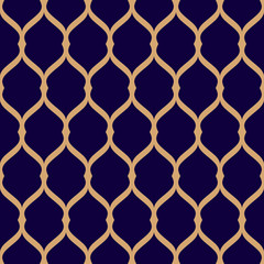 Luxury geometric seamless pattern. Vector golden grid texture.